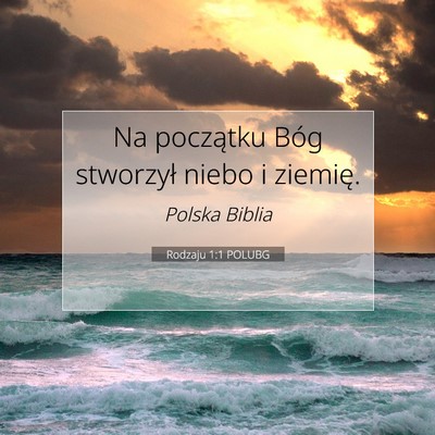 Rodzaju 1:1 POLUBG Obraz Wersetu Biblijnego