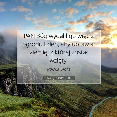 Rodzaju 3:23 POLUBG Obraz Wersetu Biblijnego