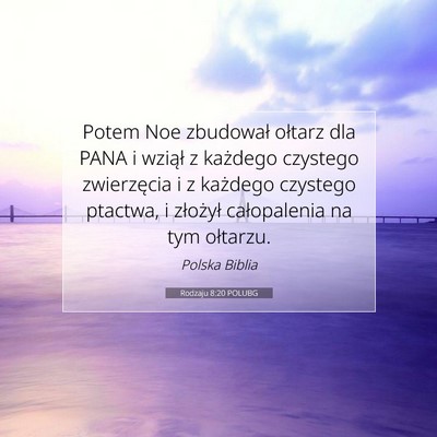 Rodzaju 8:20 POLUBG Obraz Wersetu Biblijnego