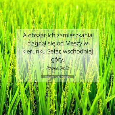 Rodzaju 10:30 POLUBG Obraz Wersetu Biblijnego
