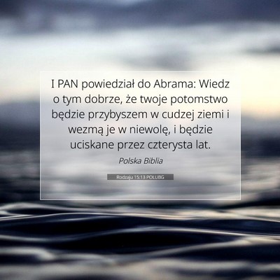 Rodzaju 15:13 POLUBG Obraz Wersetu Biblijnego