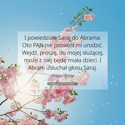 Rodzaju 16:2 POLUBG Obraz Wersetu Biblijnego
