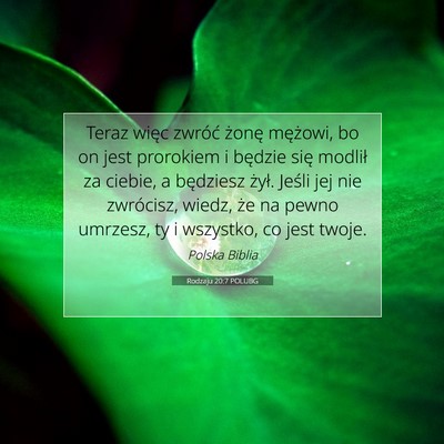 Rodzaju 20:7 POLUBG Obraz Wersetu Biblijnego
