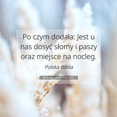 Rodzaju 24:25 POLUBG Obraz Wersetu Biblijnego