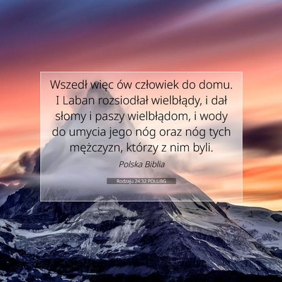 Rodzaju 24:32 POLUBG Obraz Wersetu Biblijnego