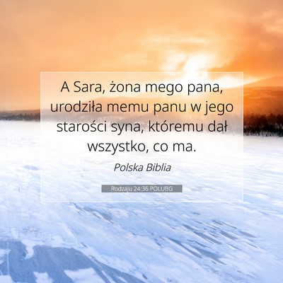 Rodzaju 24:36 POLUBG Obraz Wersetu Biblijnego