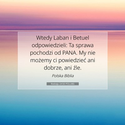 Rodzaju 24:50 POLUBG Obraz Wersetu Biblijnego