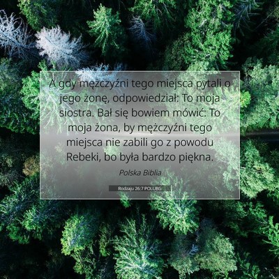 Rodzaju 26:7 POLUBG Obraz Wersetu Biblijnego