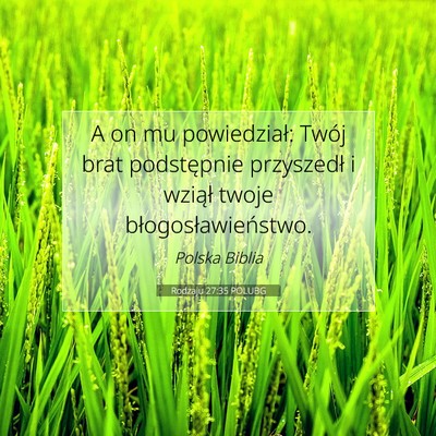 Rodzaju 27:35 POLUBG Obraz Wersetu Biblijnego