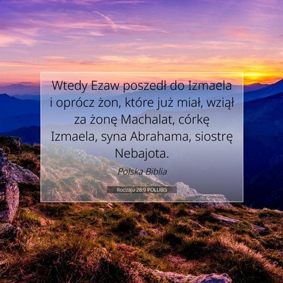 Rodzaju 28:9 POLUBG Obraz Wersetu Biblijnego