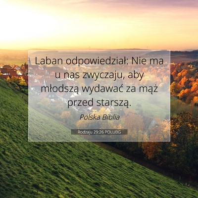 Rodzaju 29:26 POLUBG Obraz Wersetu Biblijnego