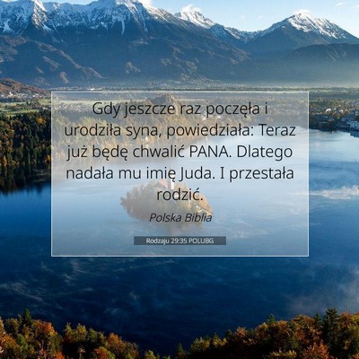 Rodzaju 29:35 POLUBG Obraz Wersetu Biblijnego