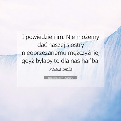 Rodzaju 34:14 POLUBG Obraz Wersetu Biblijnego