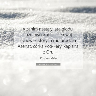 Rodzaju 41:50 POLUBG Obraz Wersetu Biblijnego
