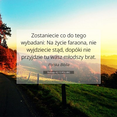 Rodzaju 42:15 POLUBG Obraz Wersetu Biblijnego