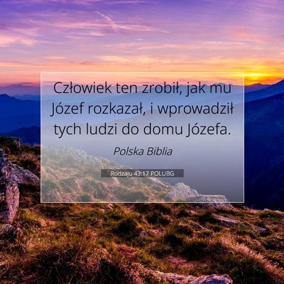 Rodzaju 43:17 Werset Biblijny Wyjaśniony