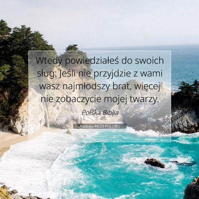 Rodzaju 44:23 Werset Biblijny Wyjaśniony