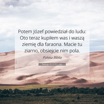 Rodzaju 47:23 POLUBG Obraz Wersetu Biblijnego