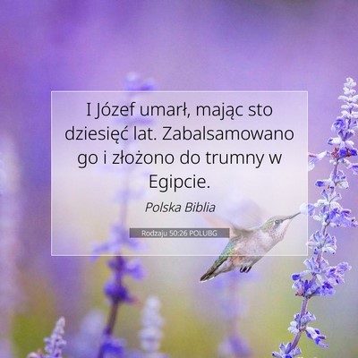 Rodzaju 50:26 POLUBG Obraz Wersetu Biblijnego