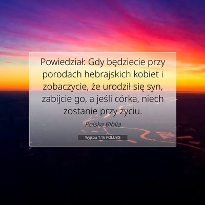 Wyjścia 1:16 POLUBG Obraz Wersetu Biblijnego