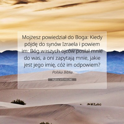 Wyjścia 3:13 POLUBG Obraz Wersetu Biblijnego