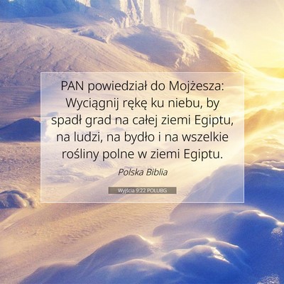 Wyjścia 9:22 POLUBG Obraz Wersetu Biblijnego