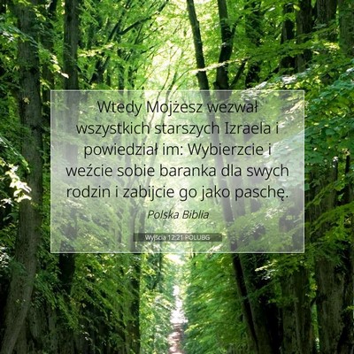Wyjścia 12:21 POLUBG Obraz Wersetu Biblijnego