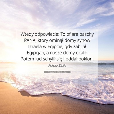 Wyjścia 12:27 POLUBG Obraz Wersetu Biblijnego