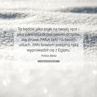 Wyjścia 13:9 POLUBG Obraz Wersetu Biblijnego