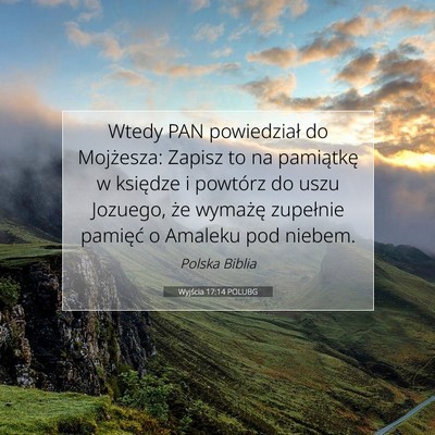 Wyjścia 17:14 POLUBG Obraz Wersetu Biblijnego