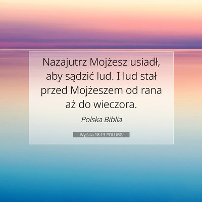Wyjścia 18:13 POLUBG Obraz Wersetu Biblijnego