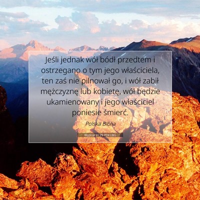 Wyjścia 21:29 POLUBG Obraz Wersetu Biblijnego