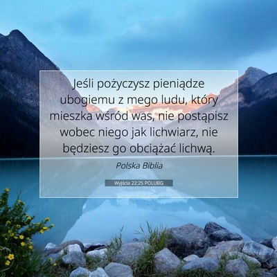 Wyjścia 22:25 POLUBG Obraz Wersetu Biblijnego