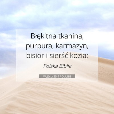 Wyjścia 25:4 POLUBG Obraz Wersetu Biblijnego