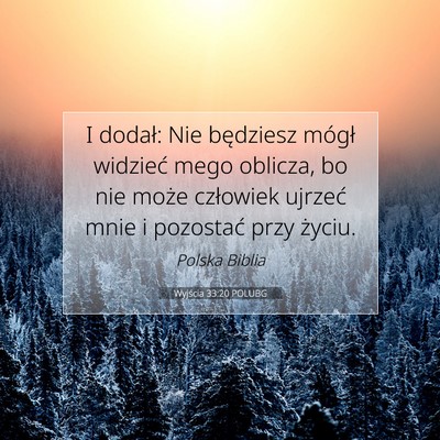 Wyjścia 33:20 POLUBG Obraz Wersetu Biblijnego