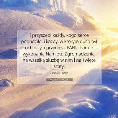 Wyjścia 35:21 POLUBG Obraz Wersetu Biblijnego