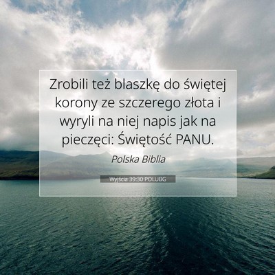 Wyjścia 39:30 POLUBG Obraz Wersetu Biblijnego