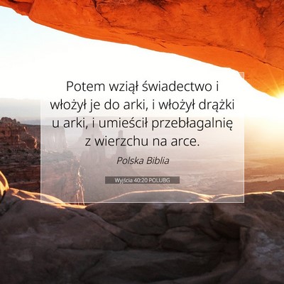 Wyjścia 40:20 POLUBG Obraz Wersetu Biblijnego