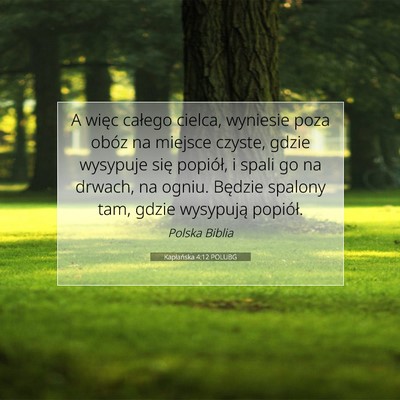 Kapłańska 4:12 POLUBG Obraz Wersetu Biblijnego