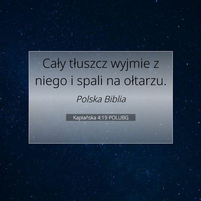 Kapłańska 4:19 POLUBG Obraz Wersetu Biblijnego