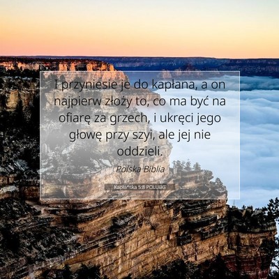 Kapłańska 5:8 Werset Biblijny Wyjaśniony