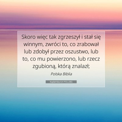 Kapłańska 6:4 POLUBG Obraz Wersetu Biblijnego