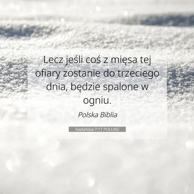 Kapłańska 7:17 POLUBG Obraz Wersetu Biblijnego