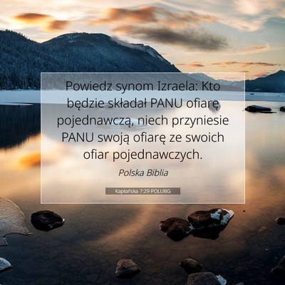 Kapłańska 7:29 POLUBG Obraz Wersetu Biblijnego