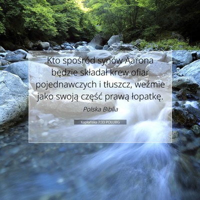 Kapłańska 7:33 Werset Biblijny Wyjaśniony