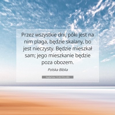 Kapłańska 13:46 POLUBG Obraz Wersetu Biblijnego