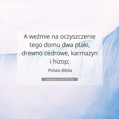 Kapłańska 14:49 POLUBG Obraz Wersetu Biblijnego