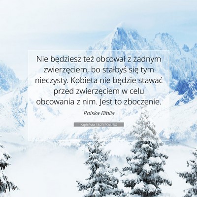 Kapłańska 18:23 Werset Biblijny Wyjaśniony