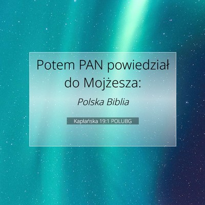 Kapłańska 19:1 Werset Biblijny Wyjaśniony
