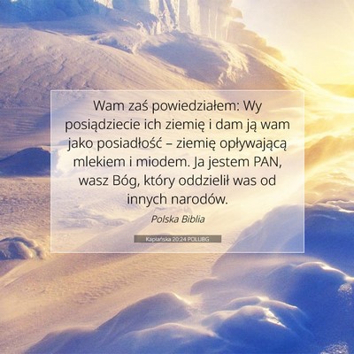 Kapłańska 20:24 POLUBG Obraz Wersetu Biblijnego